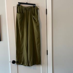 Madewell Olive Green Linen Blend Trousers Size L